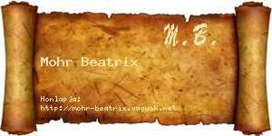 Mohr Beatrix névjegykártya